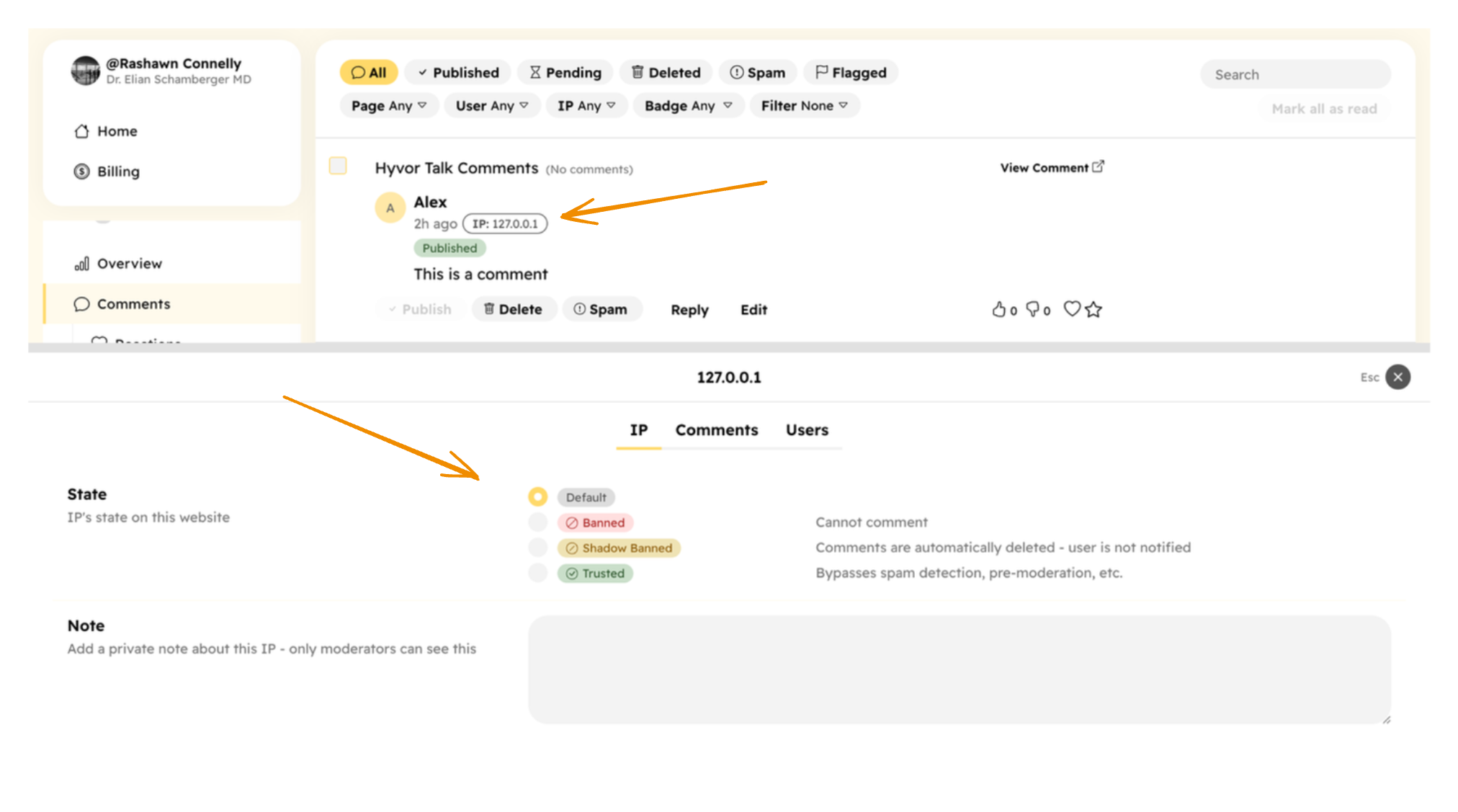 IP moderation