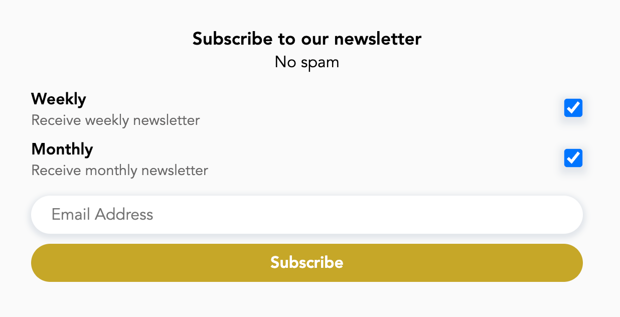 Newsletter Form Segments